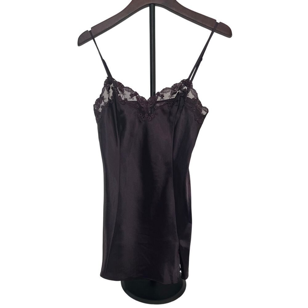 Victoria's Secret Satin Lace Chemise in Deep Plum